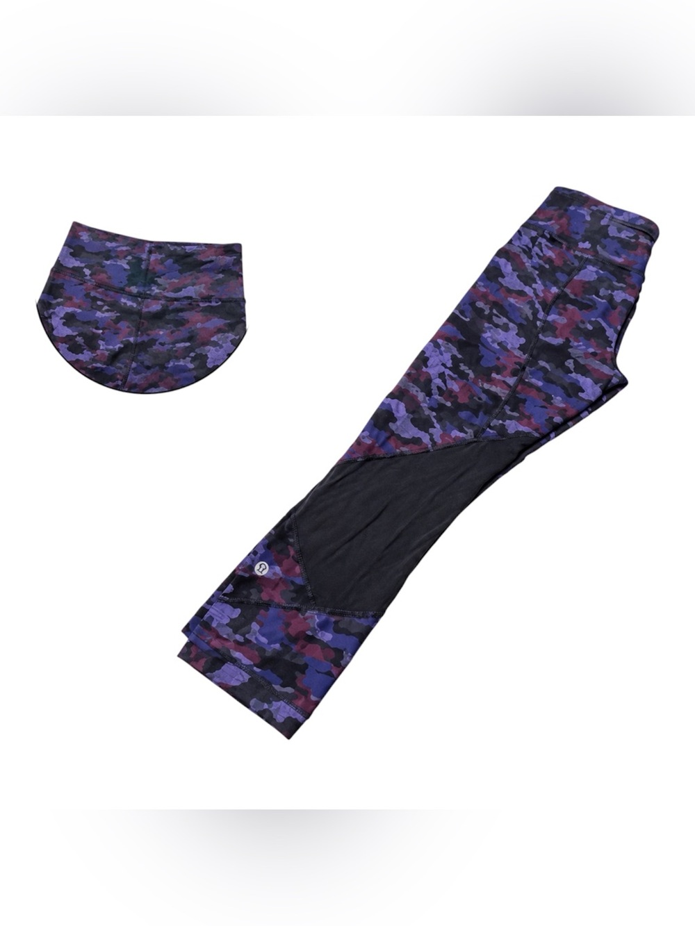 Lululemon Pace Rival Crop 22” Leggings  Camo Emperor Blue Black Mid Rise Size 4